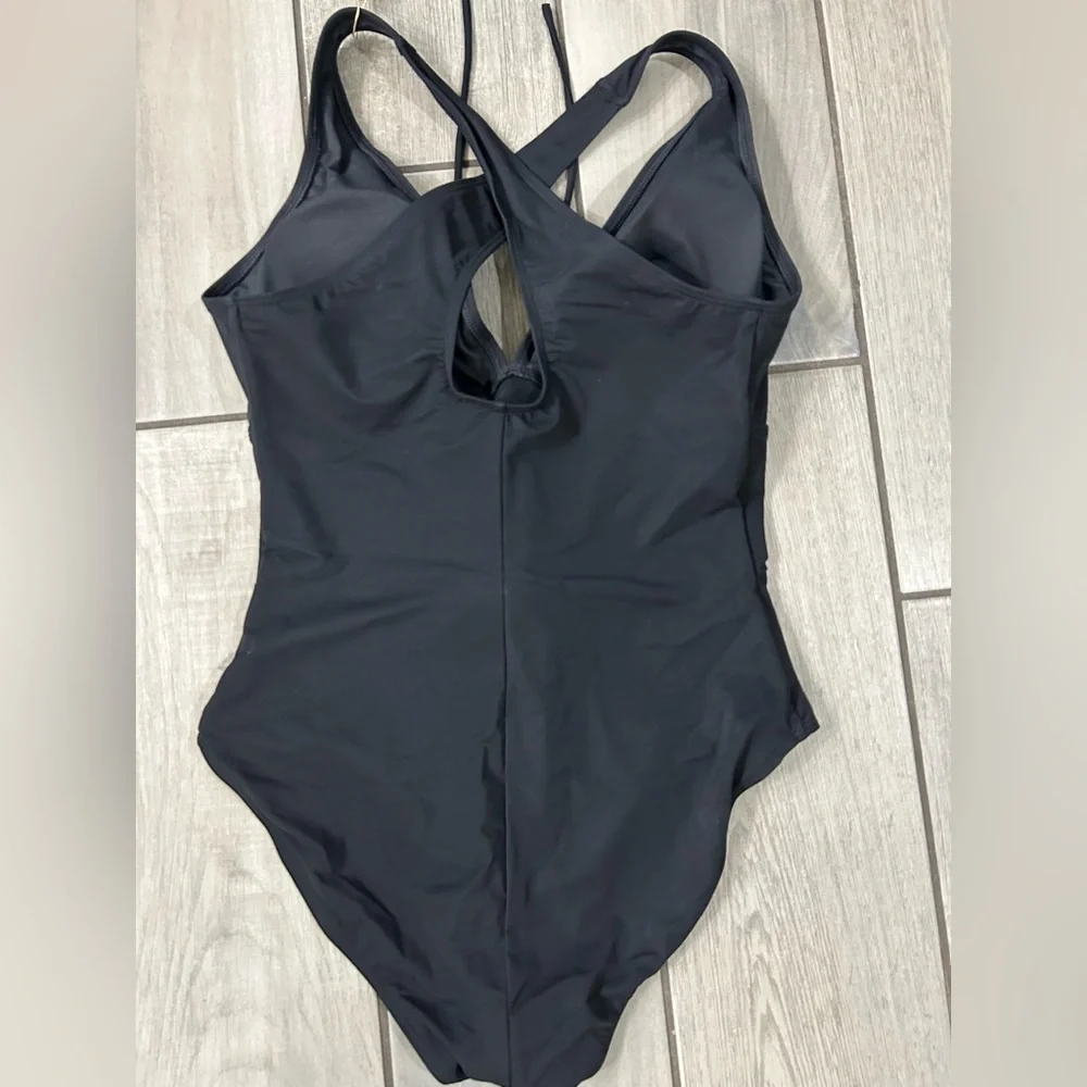 SHAPELLX Women's Slimming Swimwear Push Up V Neck Tummy Control Swim Suits Blue
